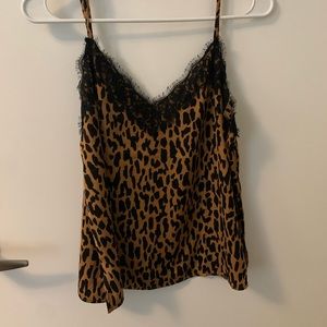 Cheetah, black lace tank top from Nordstrom Size S